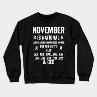 November is national lung cancer awareness month but for me - lung cancer support Crewneck Sweatshirt